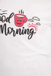 Kadın Regular Fit Klasik Kesim Pamuklu Bisiklet Yaka Kısa Kollu Baskılı Beyaz Pijama Takımı
