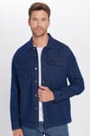 Erkek Relax Fit Rahat Kesim Denim Kapaklı Cepli Gömlek