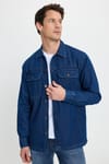 Unisex Relax Fit Rahat Kesim Denim Kot Kapaklı Çift Cepli Overshirt Ceket Tarzı Gömlek