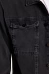 Erkek Relax Fit Rahat Kesim Denim Çıtçıtlı Uzun Kol Kot Ceket Siyah Gömlek
