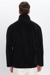 Unisex Relax Fit Rahat Kesim Kanguru Cepli Yarım Fermuarlı Dik Yaka Peluş Sweatshırt