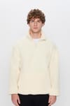 Unisex Relax Fit Rahat Kesim Kanguru Cepli Yarım Fermuarlı Dik Yaka Peluş Sweatshırt