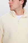 Unisex Relax Fit Rahat Kesim Kanguru Cepli Yarım Fermuarlı Dik Yaka Peluş Sweatshırt