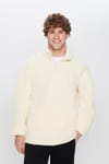 Unisex Relax Fit Rahat Kesim Kanguru Cepli Yarım Fermuarlı Dik Yaka Peluş Sweatshırt