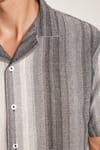Relax Fit Oversize Dökümlü Rahat Kalıp Çizgili Keten Efekt Erkek Gömlek