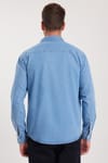 Erkek Relax Fit Rahat Kesim Spor Yaka Çift Cep Kapaklı Denim Gömlek