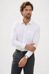 Erkek Relax Fit Rahat Kesim Çizgili Cepli Müslin Kumaş Keten Dokulu Nefes Alan Uzun Kol Gömlek