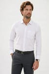 Erkek Relax Fit Rahat Kesim Çizgili Cepli Müslin Kumaş Keten Dokulu Nefes Alan Uzun Kol Gömlek