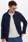 Erkek Relax Fit Rahat Kesim Pamuklu Denim 3 Cepli Lacivert Gömlek Ceket