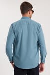 Erkek Regular Fit Rahat Kesim Çift Cepli Spor Yaka Denim Petrol Gömlek