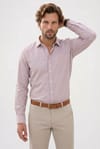 Erkek Regular Fit Klasik Kesim Uzun Kollu Nefes Alan Müslin Kumaş Bordo Gömlek