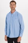 Regular Fit Rahat Kesim Oxford Doku Uzun Kollu Düğmeli Yaka Nakışlı Erkek Gömlek