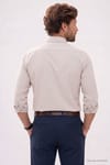 Regular Fit Rahat Kesim Oxford Doku Uzun Kollu Düğmeli Yaka Nakışlı Erkek Gömlek