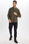 Regular Fit Rahat Kesim Oxford Doku Uzun Kollu Düğmeli Yaka Nakışlı Erkek Gömlek