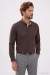 Regular Fit Rahat Kesim Oxford Doku Uzun Kollu Düğmeli Yaka Nakışlı Erkek Gömlek