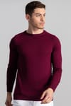 Slim Fit Dar Kesim Bisiklet Yaka Düz Yün Erkek Kazak