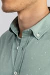 SLIM FIT KISA KOL LIYCRA SATEN BASKILI ERKEK GÖMLEK