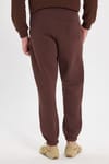 Unisex Relax Fit Rahat Kesim Şardonlu 3 Cepli Lastikli Jogger Paça Kahverengi Eşofman Altı