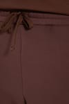 Unisex Relax Fit Rahat Kesim Şardonlu 3 Cepli Lastikli Jogger Paça Kahverengi Eşofman Altı