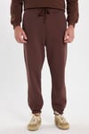 Unisex Relax Fit Rahat Kesim Şardonlu 3 Cepli Lastikli Jogger Paça Kahverengi Eşofman Altı