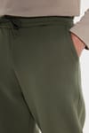 Unisex Relax Fit Rahat Kesim Şardonlu 3 Cepli Lastikli Jogger Paça Yeşil Eşofman Altı