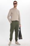 Unisex Relax Fit Rahat Kesim Şardonlu 3 Cepli Lastikli Jogger Paça Yeşil Eşofman Altı