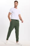 Unisex Relax Fit Rahat Kesim Şardonlu 3 Cepli Lastikli Jogger Paça Yeşil Eşofman Altı