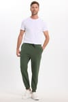 Unisex Relax Fit Rahat Kesim Şardonlu 3 Cepli Lastikli Jogger Paça Yeşil Eşofman Altı
