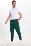 Unisex Relax Fit Rahat Kesim Şardonlu 3 Cepli Lastikli Jogger Paça Yeşil Eşofman Altı