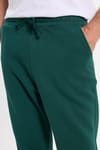 Unisex Relax Fit Rahat Kesim Şardonlu 3 Cepli Lastikli Jogger Paça Yeşil Eşofman Altı
