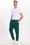 Unisex Relax Fit Rahat Kesim Şardonlu 3 Cepli Lastikli Jogger Paça Yeşil Eşofman Altı