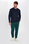 Unisex Relax Fit Rahat Kesim Şardonlu 3 Cepli Lastikli Jogger Paça Yeşil Eşofman Altı