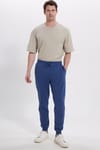 Erkek Regular Fit Klasik Kesim Beli Bağcıklı Jogger Cepli Lastikli Paça İndigo Eşofman Altı