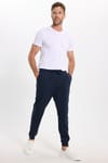 Erkek Regular Fit Klasik Kesim Beli Bağcıklı Jogger Cepli Lastikli Paça Lacivert Eşofman Altı