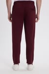 Erkek Slim Fit Dar Kesim Beli Bağcıklı 3 Cepli Geniş Paça Bordo Eşofman Altı