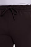 Erkek Slim Fit Dar Kesim Beli Bağcıklı 3 Cepli Geniş Paça Koyu Kahve Eşofman Altı