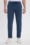 Erkek Slim Fit Dar Kesim Beli Bağcıklı 3 Cepli Geniş Paça Koyu Petrol Eşofman Altı