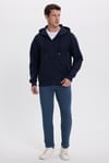 Erkek Slim Fit Dar Kesim Beli Bağcıklı 3 Cepli Geniş Paça Koyu Petrol Eşofman Altı