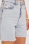 Kadın Regular Fit Klasik Kesim Pamuklu Açık Mavi Jean Kot Şort