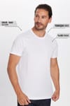 Unisex Slim Fit Dar Kesim %100 Pamuk Yumuşak Dokulu Beyaz Bisiklet Yaka Tişört