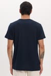Unisex Slim Fit Dar Kesim %100 Pamuk Yumuşak Dokulu Lacivert Bisiklet Yaka Tişört