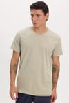 Unisex Slim Fit Dar Kesim %100 Pamuk Yumuşak Dokulu Yeşil Bisiklet Yaka Tişört