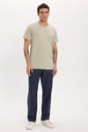 Unisex Slim Fit Dar Kesim %100 Pamuk Yumuşak Dokulu Yeşil Bisiklet Yaka Tişört