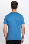 Erkek Slim Fit Dar Kesim %100 Pamuk Yumuşak Dokulu Mavi Bisiklet Yaka Tişört