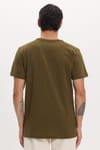 Unisex Slim Fit Dar Kesim %100 Pamuk Yumuşak Dokulu Haki Bisiklet Yaka Tişört