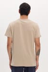 Unisex Slim Fit Dar Kesim %100 Pamuk Yumuşak Dokulu Vizon Renk Bisiklet Yaka Tişört