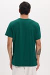 Unisex Slim Fit Dar Kesim %100 Pamuk Yumuşak Dokulu Yeşil Bisiklet Yaka Tişört