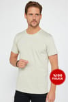 Unisex Slim Fit Dar Kesim %100 Pamuk Yumuşak Dokulu Taş Renk Bisiklet Yaka Tişört