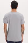 Unisex Slim Fit Dar Kesim %100 Pamuk Yumuşak Dokulu Gri Bisiklet Yaka Tişört