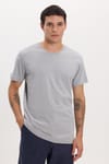 Unisex Slim Fit Dar Kesim %100 Pamuk Yumuşak Dokulu Gri Bisiklet Yaka Tişört